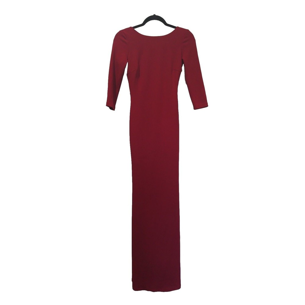 Lulu's Kymber Long Backless Cocktail Dress Sz XS Red Elegant Bridesmaid Wedding